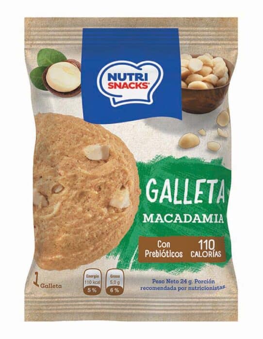 Galleta de macadamia en empaque individual