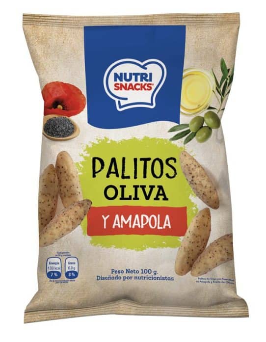 Palitos de oliva y amapola 100g Nutrisnacks