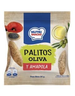Palitos de oliva y amapola 30g Nutrisnacks