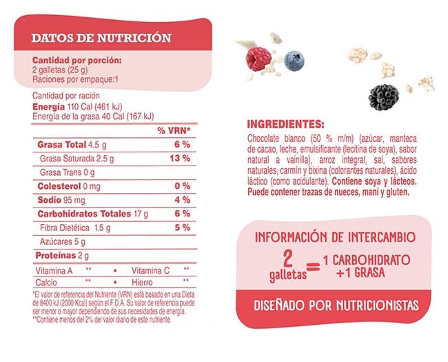 info nutricional galleta de arroz frutos rojos