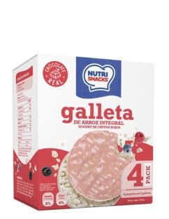 Galleta de arroz cubierta con chocolate blanco 4 pack Nutrisnacks