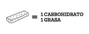 Intercambio barra 1 carbohidrato + 1 grasa